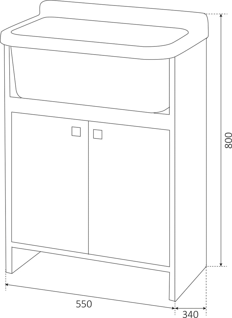 Mobile Lavatoio in PVC 55x34x80 cm 2 Ante Forlani Pancrazio Bianco