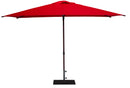 Ombrellone da Giardino 3x2 m Palo Ø38 mm in Alluminio Effetto Legno Tessuto Poliestere Trend Wood Rosso