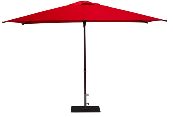 Ombrellone da Giardino 3x2 m Palo Ø38 mm in Alluminio Effetto Legno Tessuto Poliestere Trend Wood Rosso prezzo