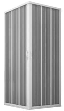 Box Doccia Angolare 2 Ante a Soffietto in PVC Apertura Centrale H185 cm Dorini Bianco Varie Misure