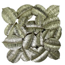 Pannello Decorativo da Parete Foglie 88,9x7,6x85,7 cm in Metallo Oro
