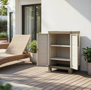 Armadio da Esterno 2 Ripiani 65x45x97H cm in Plastica Keter Excellence Basso Beige/Tortora
