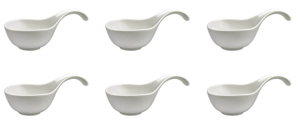Set 6 Coppette Aperitivo con Manico 17,5x9,5x8,5 cm in Porcellana Allluminica Kaleidos Aluxina Bianche acquista