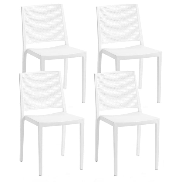 Set 4 Sedie Impilabili 81x46x56 cm in Polipropilene e Fibra di Vetro Porto Bianco online