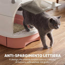 Lettiera per Gatti Chiusa 52x40,5x39 cm con Vassoio Estraibile Paletta e Filtro ai Carboni Attivi in Polipropilene Rosa      