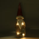 Babbo natale in resina led con albero rosso cm 19x10xh55,5