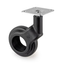 Kit 4 Ruote per Mobili Ø50 mm in Plastica e Acciaio Emuca Nero