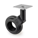 Kit 4 Ruote per Mobili Ø50 mm in Plastica e Acciaio Emuca Nero
