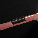 Panca Contenitore Semicircolare Imbottita in Tessuto Velluto 120x60x42 cm  Rosa