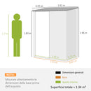 Casetta da Giardino 161,5x94,5x196 cm Porta Attrezzi con Catenaccio in Acciaio Grigio Chiaro      