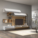 Parete attrezzata Tronador 260 cm bianco opaco e rovere