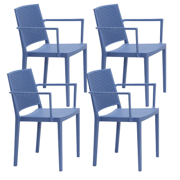 Set 4 Sedie Impilabili 81x57x56 cm con Braccioli in Polipropilene e Fibra di Vetro Porto Carta di Zucchero acquista
