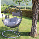 Dondolo Pensile da Giardino Elba in Wicker Grigio