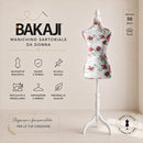 Manichino Sartoriale Femminile con 50 Spilli Modello Flowers Sartoria Donna in Schiuma PE Bianco e Rosso     