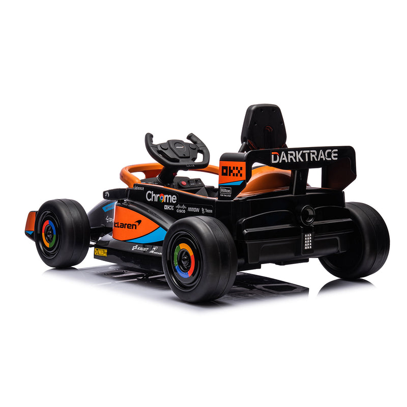 Macchina Elettrica per Bambini 12V Licenza McLaren F1 Team Nera e Arancione