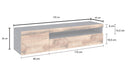 Mobile TV 2 Ante 154,9x40x36,5 cm Daiquiri Ardesia e Acero Pereira
