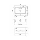 Lavello 88x50 cm Granito vasca nero Samet