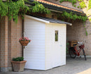 Casetta Box da Giardino per Attrezzi 207x102 cm con Porta Finestrata in Legno Naturale