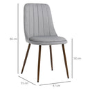 Set 4 Sedie Imbottite 47x55x86 cm in Poliestere e Acciaio Grigio