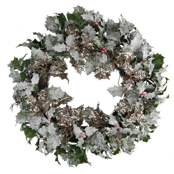 Coroncina con pungitopo oro cm Ø36xh50 prezzo