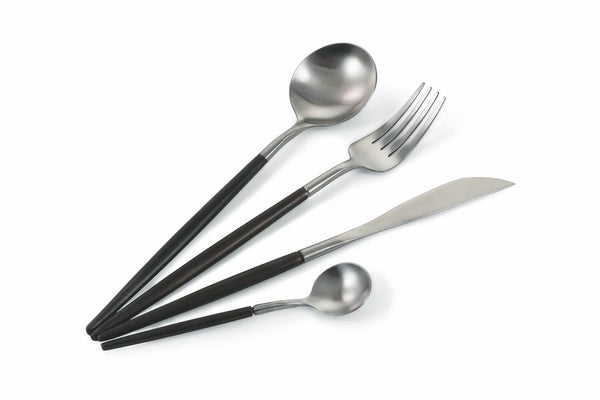 Servizio Set di Posate 24 Pezzi in Acciaio Villa d'Este Home Tivoli Stilo Nero sconto