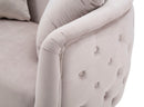 Divanetto Bucarest Grigio 127x74x73 cm Legno e Spugna e Tessuto e Metallo Grigio e Oro