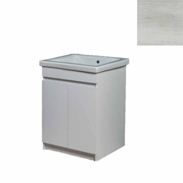 sconto Mobile Lavatoio in Ceramica 2 Ante e Strofinatoio Integrato 60x60x86A cm Olmo Bianco