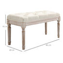 Panca Fondo Letto Imbottita 80x40x41 cm in Legno Ottomana Beige