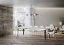 Tavolo Allungabile 200-460x90x77 cm Karamay Bianco Frassino Telaio Antracite 