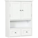 Pensile da Bagno con Armadietto e Cassetti 50,8x17,8x66 cm in Legno Bianco  