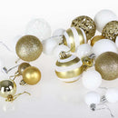 Confezione 100 Palline Natale Oro e Bianco Diametro 3/4/6 cm Addobbo Natalizio