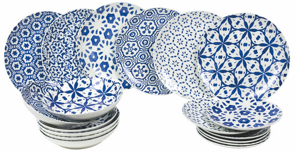 prezzo Servizio Piatti 18 Pezzi in Porcellana Villa d'Este Home Tivoli Dark Bodrum Blu