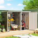Capanno Box da Giardino 231x125x162 cm Porta Bloccabile in Acciaio Zincato Grigio      