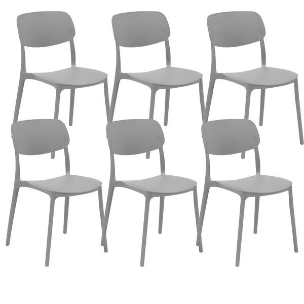 Set 6 Sedie 46x79x54 cm in Polipropilene Elodie Grigio Ice prezzo