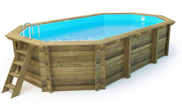 acquista Piscina Ottagonale Fuori Terra 657x407x120 cm in Legno