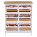 Cassettiera 6 Cassetti in Legno 58x30x66cm Matilda Noce Chiaro e Bianca