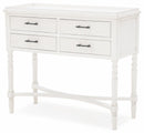 Consolle 4 Cassetti 90x38x78 cm in Legno Soriani Bianco Anticato