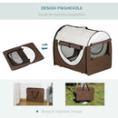 Trasportino per Cani e Gatti Pieghevole 70x51x59 cm in Tessuto Oxford Marrone