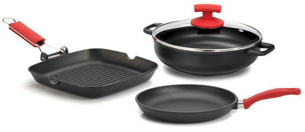 Batteria di Pentole 4 Pezzi in Alluminio Pressofuso Antiaderente Olympia Love prezzo