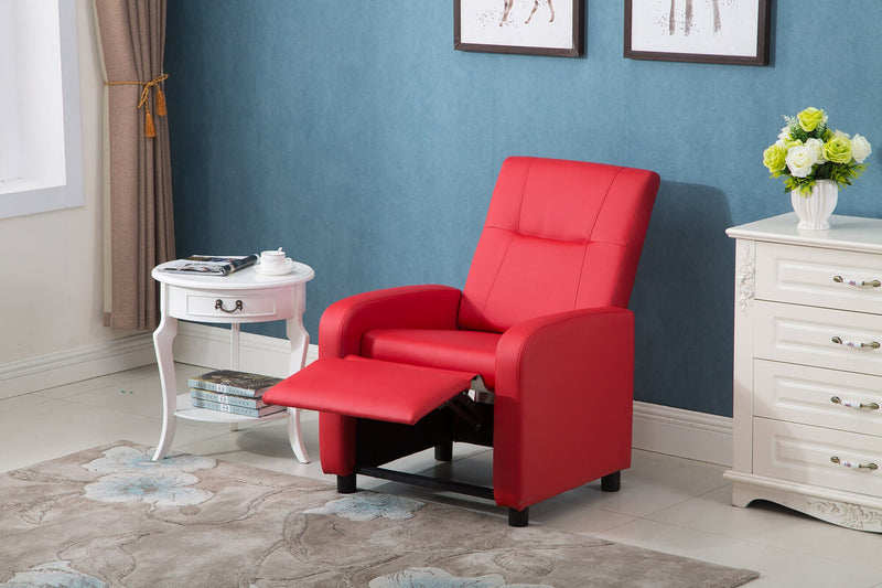 Poltrona Relax Manuale Reclinabile in Similpelle Vandi Rossa