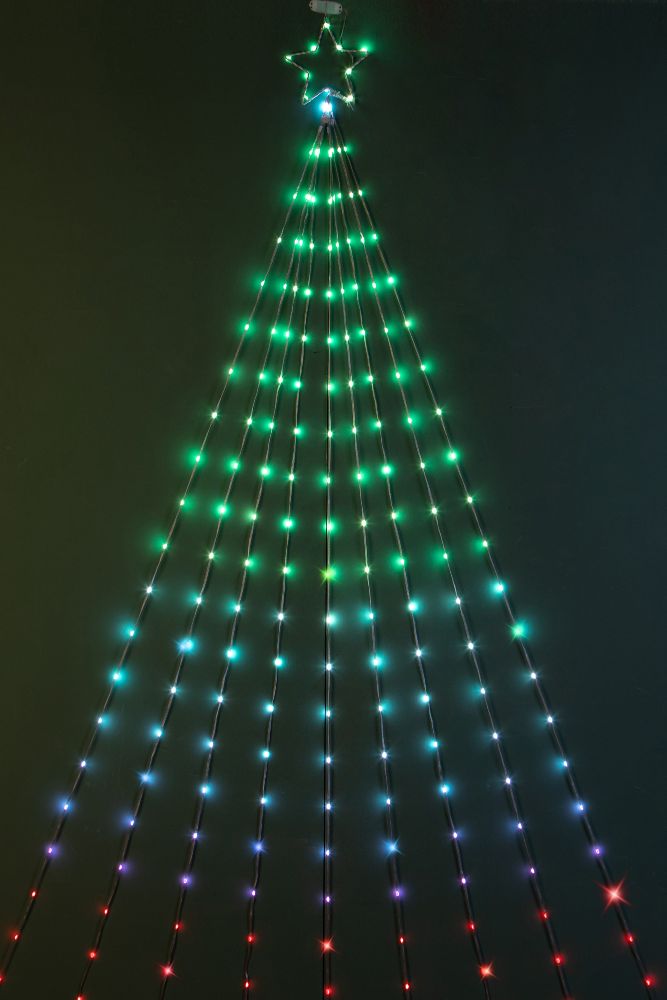 Albero di Natale Composizione Led 240 cm 32 Giochi di Luce da Esterno