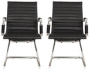 Set 2 Sedie Poltrone Attesa da Ufficio in Similpelle Imperial Nera
