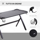 Scrivania da Gaming con Luci LED 120x60x73 cm in MDF Nero