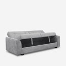 Divano Letto Clic Clac 218x40x90 cm in Tessuto Grigio chiaro