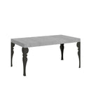  Tavolo Allungabile 130-390x90x77 cm Paxon Premium Cemento Telaio Antracite