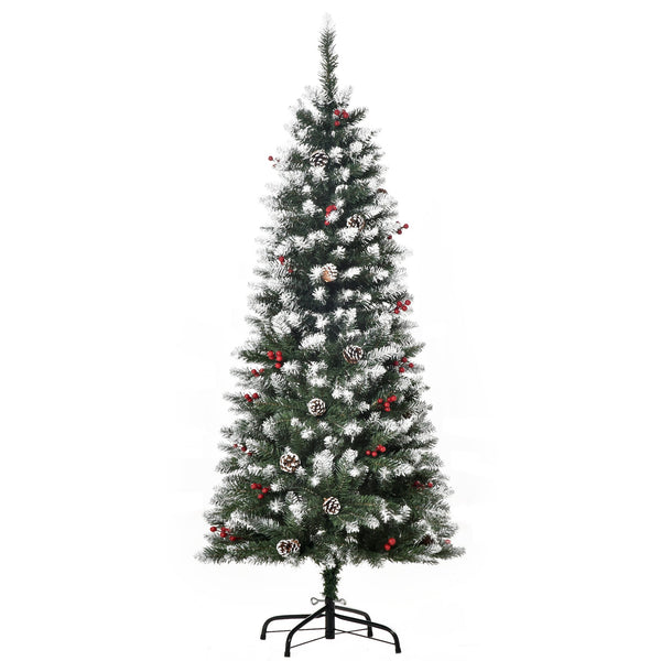 Albero di Natale Artificiale Innevato 150 cm 408 Rami con Pigne Verde acquista