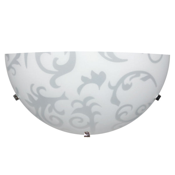 prezzo Applique 1xE27 Ganci Cromo Vetro Lastra Bianco E-Energy Melissa