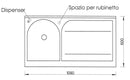 Lavatoio e Coprilavatrice 109x60x89cm Asse in Legno Montegrappa Marella Bianco Sinistro con Cesto