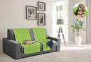 Copridivano a Fascia Doubleface Trapuntato 60x190cm Verde Mela/Blu scuro