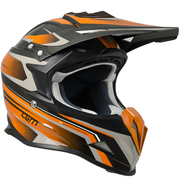 Casco Integrale per Moto Cross con Frontino CGM Track 601G Arancione sconto